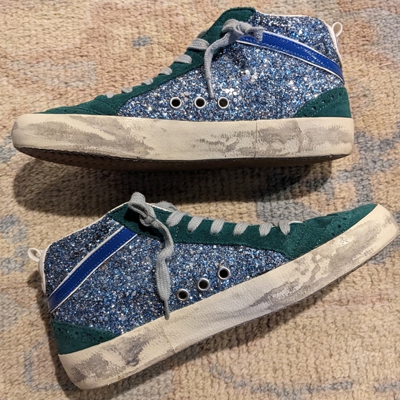 🦄RARE💚Golden Goose💚Silver Glitter MidStar Sneakers 37 - Picture 6 of 15